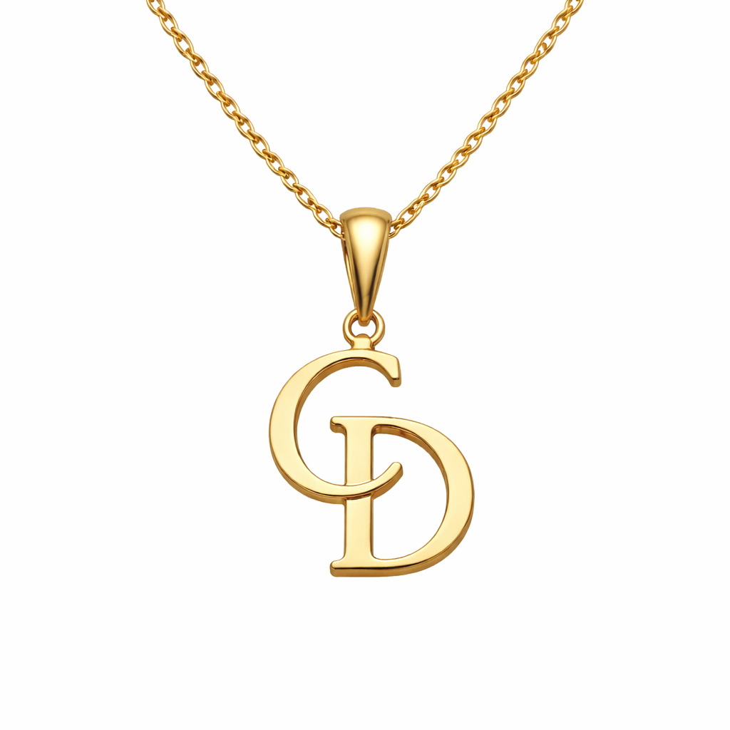 Gold Initial Pendant Necklace – Personalized Letter Charm