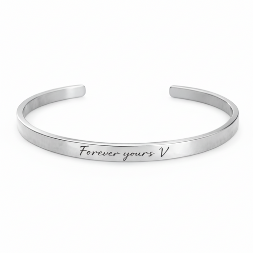 Engraved Cuff Bracelet – Personalized Love Message
