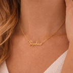 Personalized Name Necklace – Custom Gold Script Name